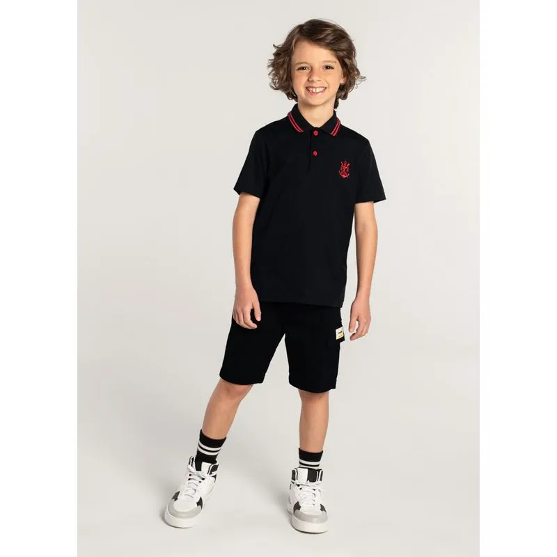 Camiseta Polo Unissex Flamengo Infantil Brandili - 4