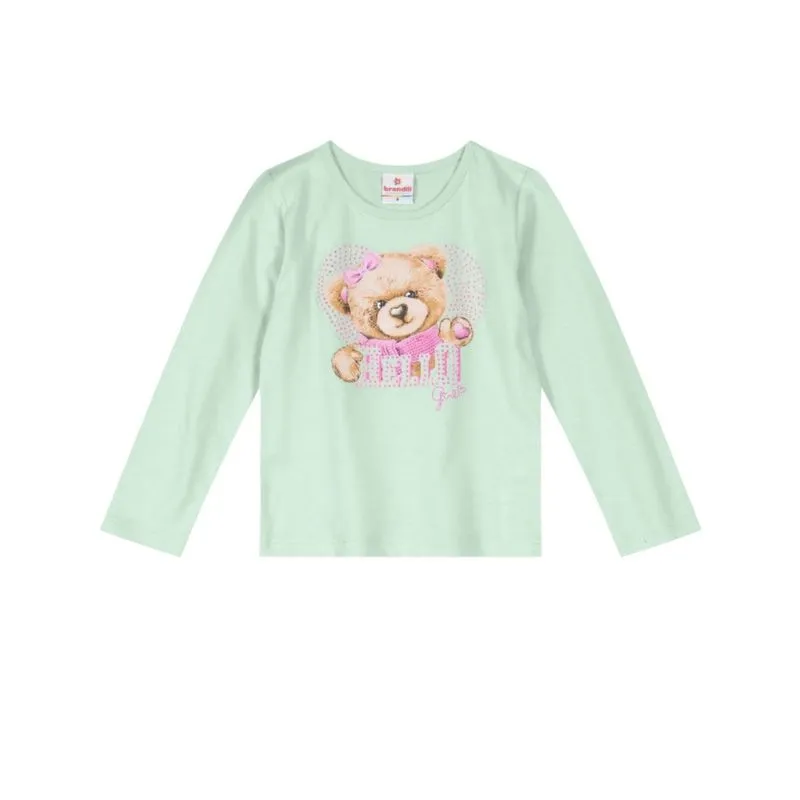 Blusa Brandili Infantil Inverno Menina Estampa de Urso 1/3 -55376-VERDE CLARO-2