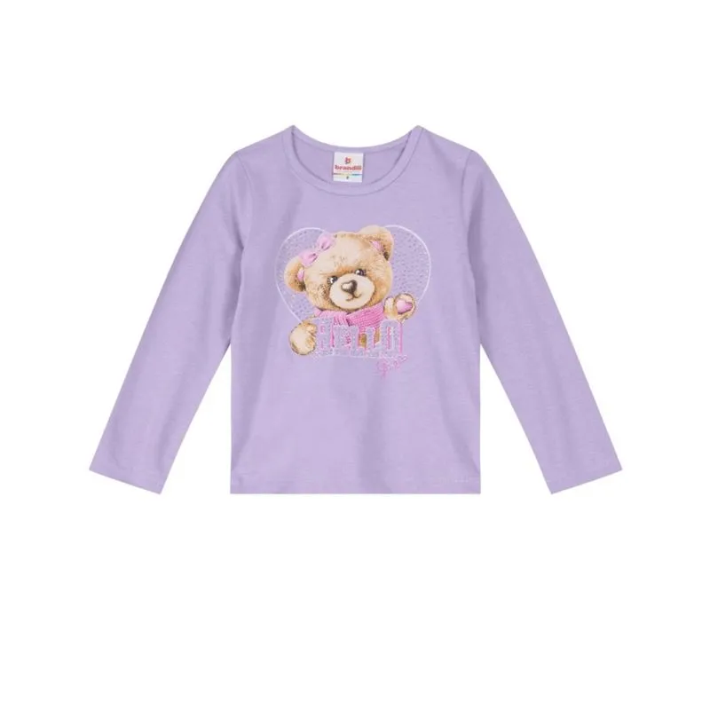 Blusa Brandili Infantil Inverno Menina Estampa de Urso 1/3 -55376-ROXO MEDIO-1