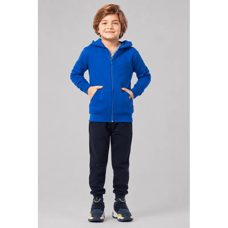 Calça jogger básica infantil menino em moletom Brandili - 18
