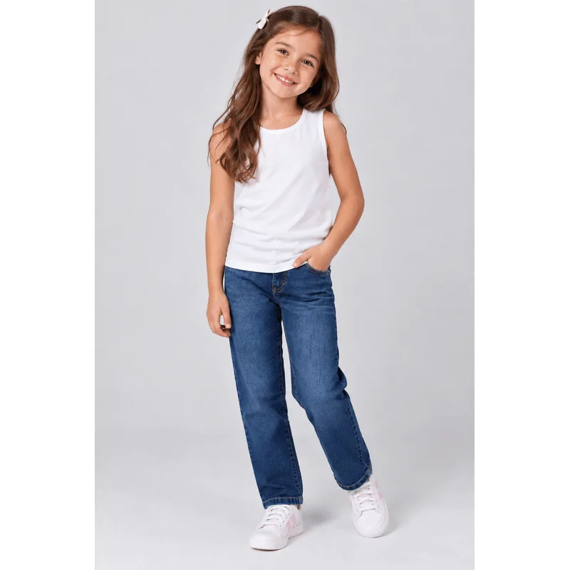 Calça infantil menina em jeans Brandili - 16