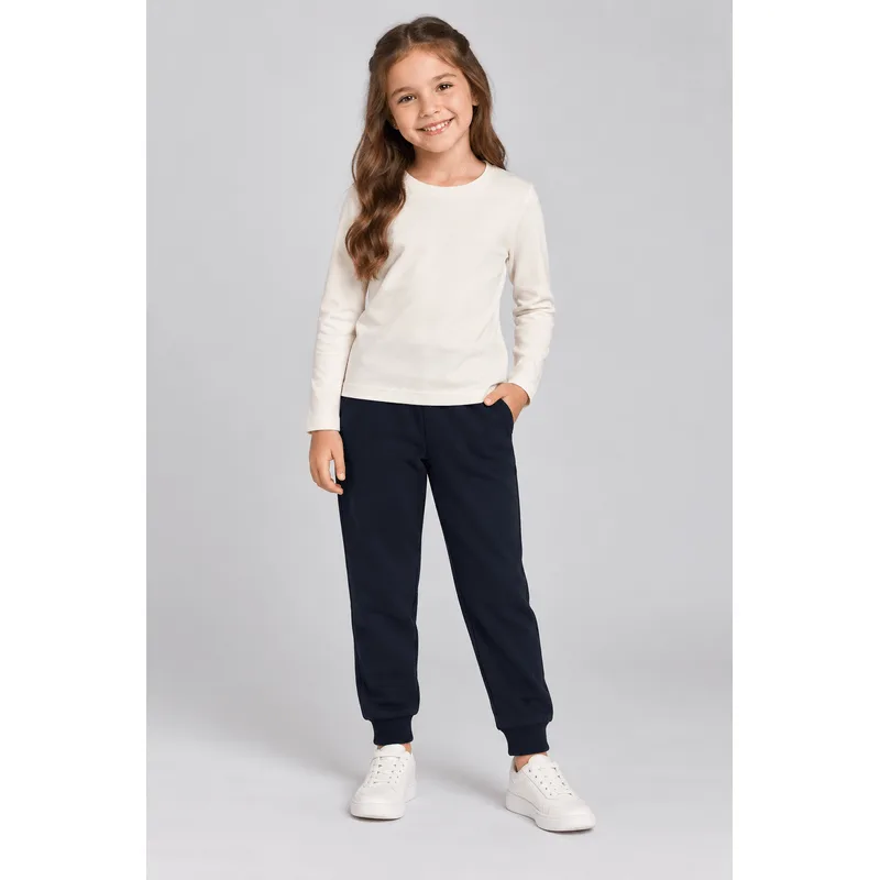 Calça jogger básica infantil menina em moletom Brandili - 14