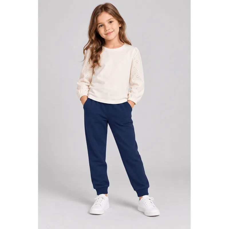 Calça jogger básica infantil menina em moletom Brandili - 18