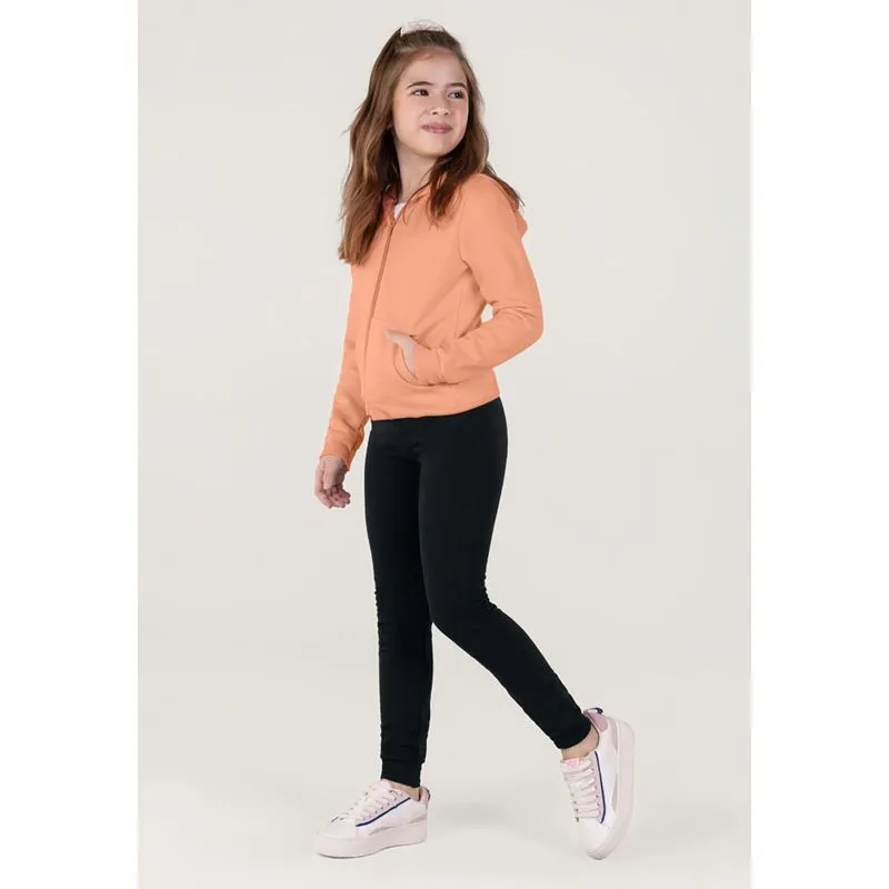 Calça jogger básica infantil menina em moletinho Brandili - 12