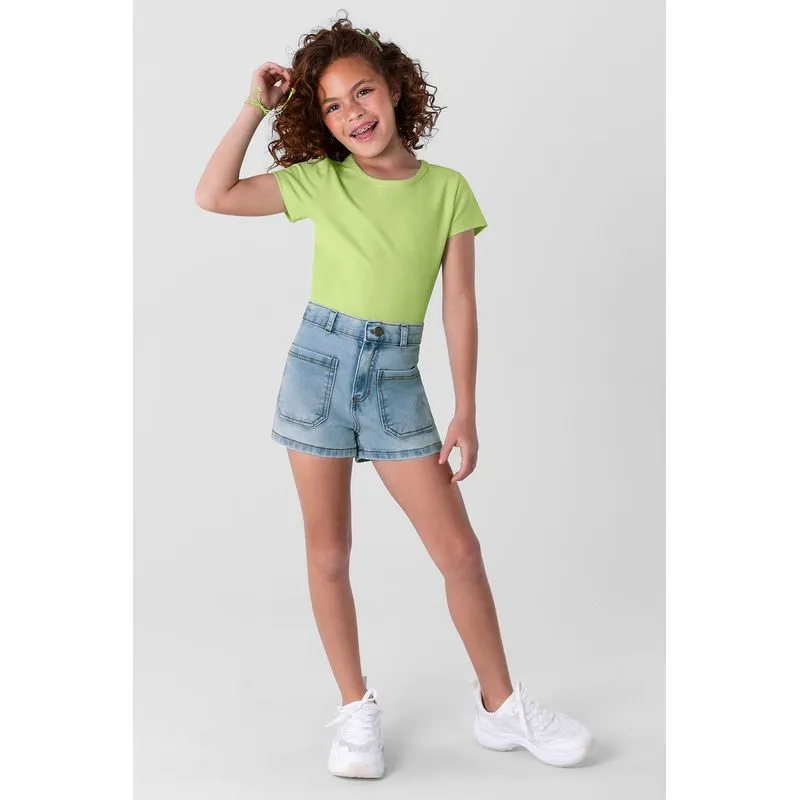 Shorts jeans super comfort infantil menina Brandili - 12