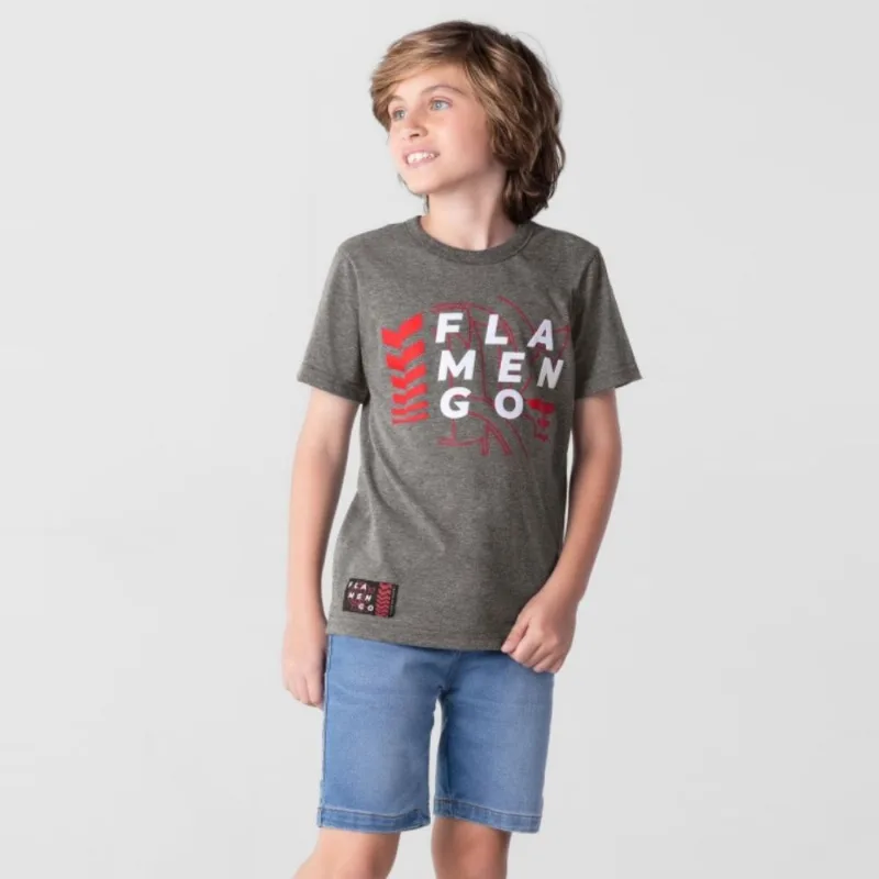 Camiseta Flamengo Menino Infantil Cinza - Brandili 6 / Cinza