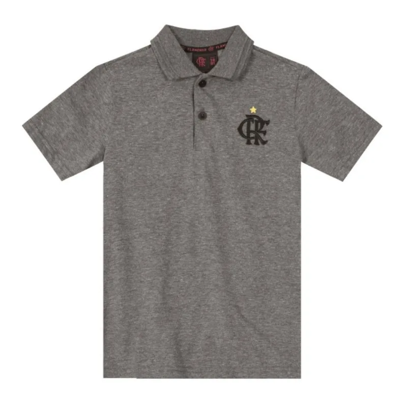 Blusa Pólo Flamengo Menino Infantil Cinza - Brandili 10 / Cinza