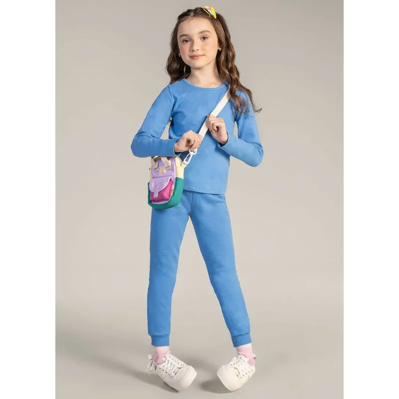Calça jogger básica infantil menina em moletom Brandili - 14