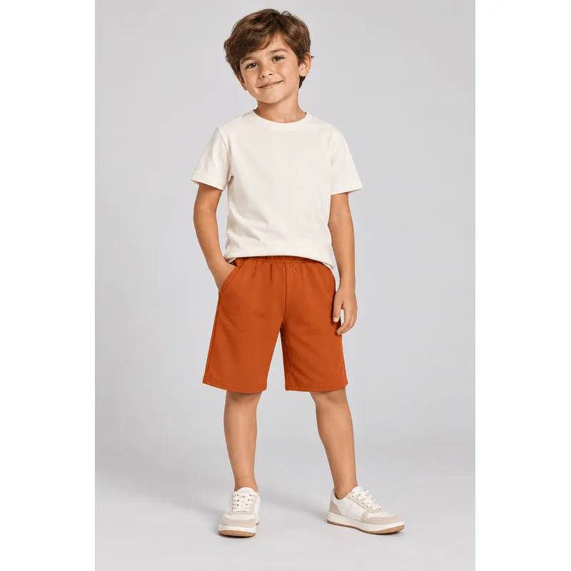 Bermuda Básica Infantil Menino Em Moletinho Brandili - 12