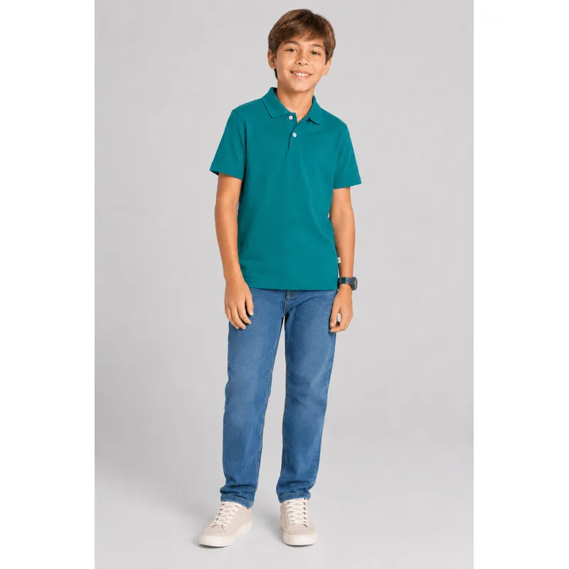 Camisa polo infantil menino em meia malha Brandili - 6