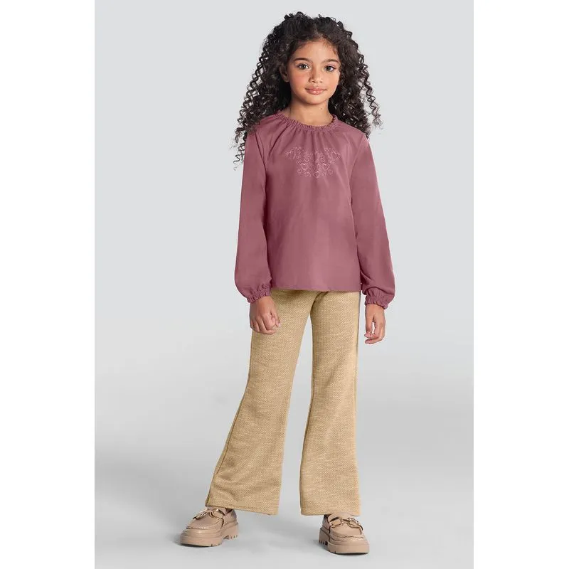 Blusa infantil menina com bordado de coração Mundi - 16