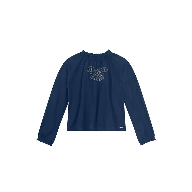 Blusa infantil menina com bordado de coração Mundi - 10