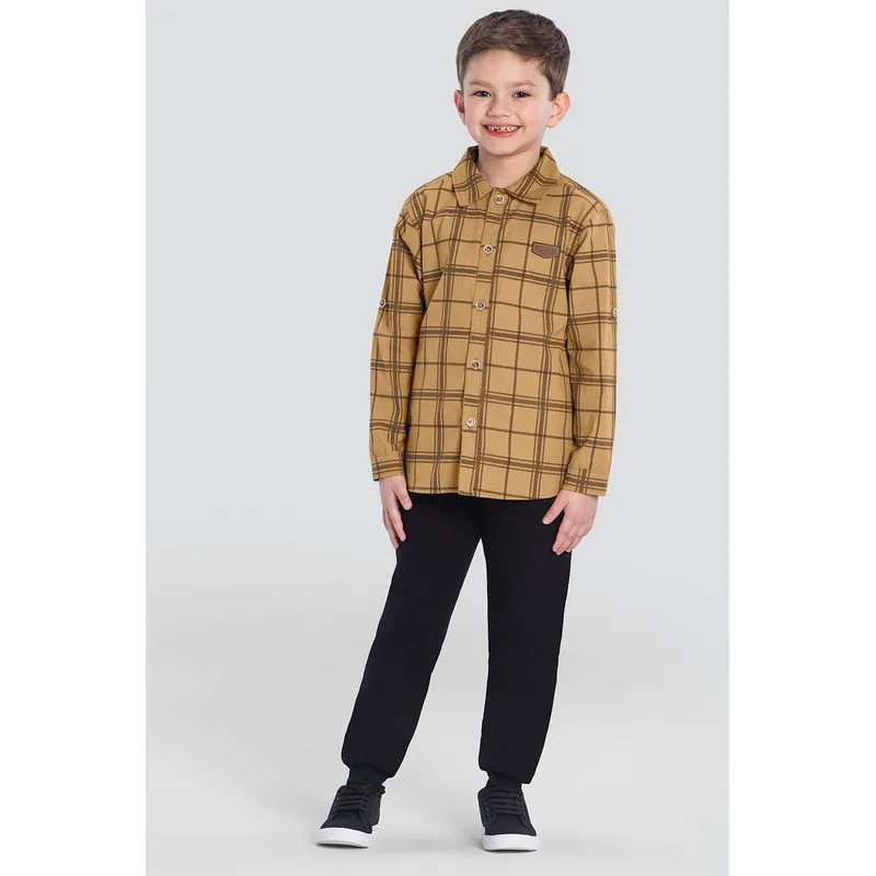 Camisa infantil menino quadriculada Mundi - 4
