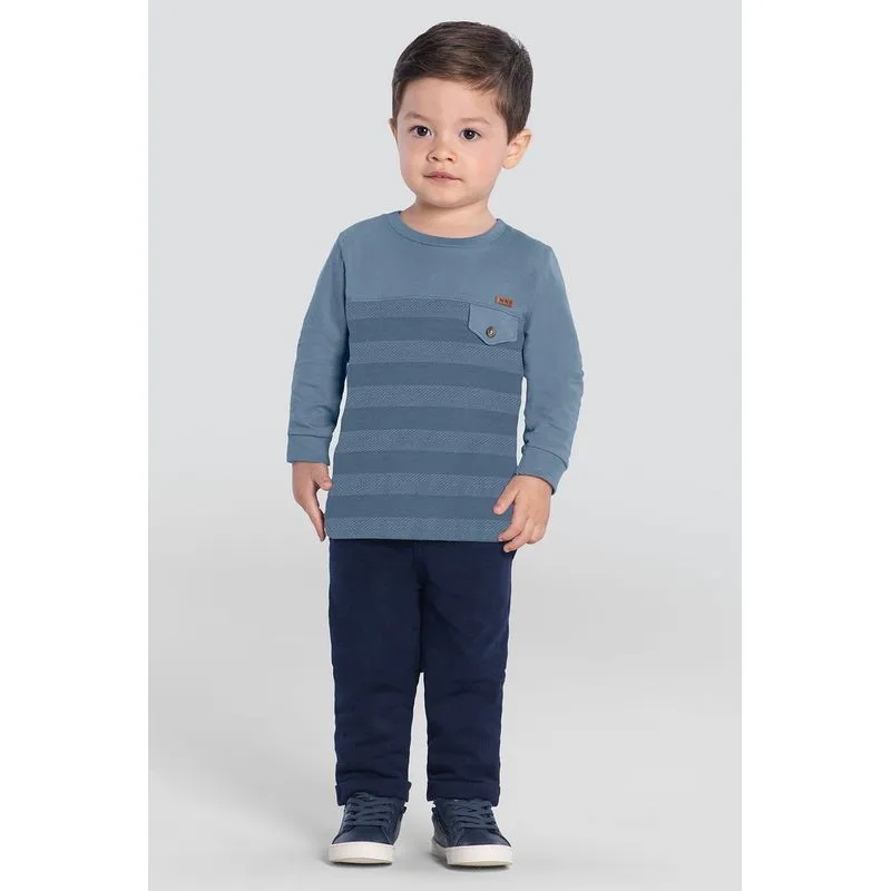Camiseta infantil menino listrada Mundi - 2