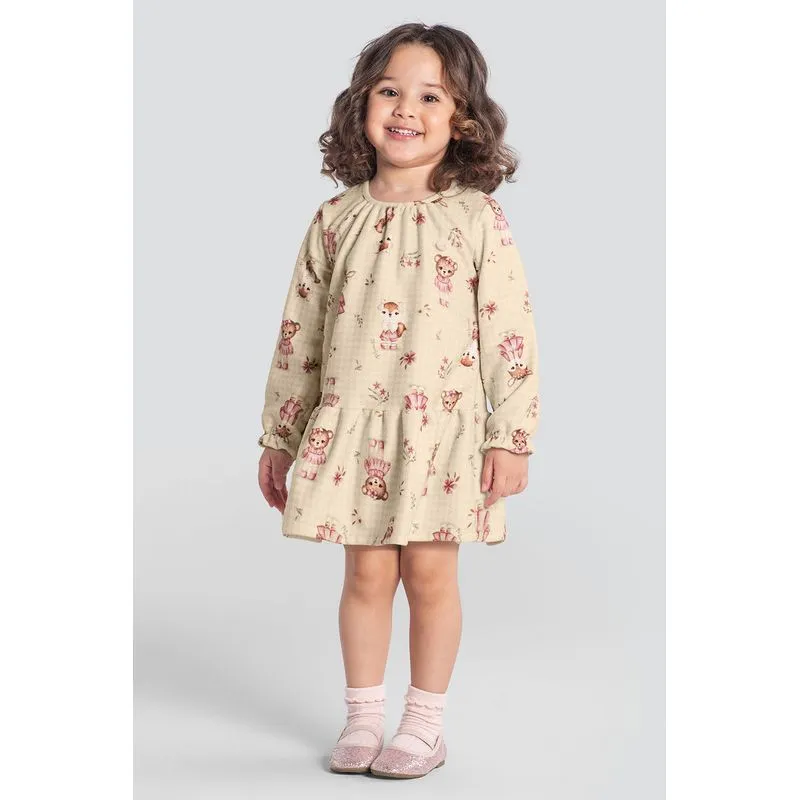 Vestido infantil menina de bichinhos Mundi - 2