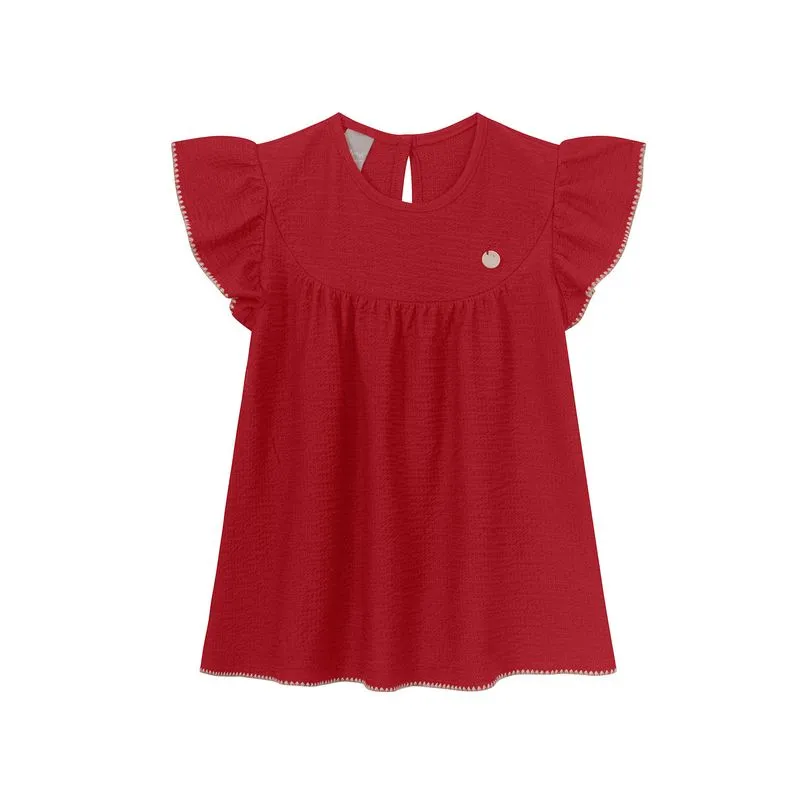 Blusa infantil menina com babado Mundi - 8