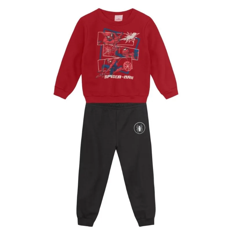 Conjunto Moletom Menino Homem-Aranha Metalizado - Brandili 1 / Vermelho