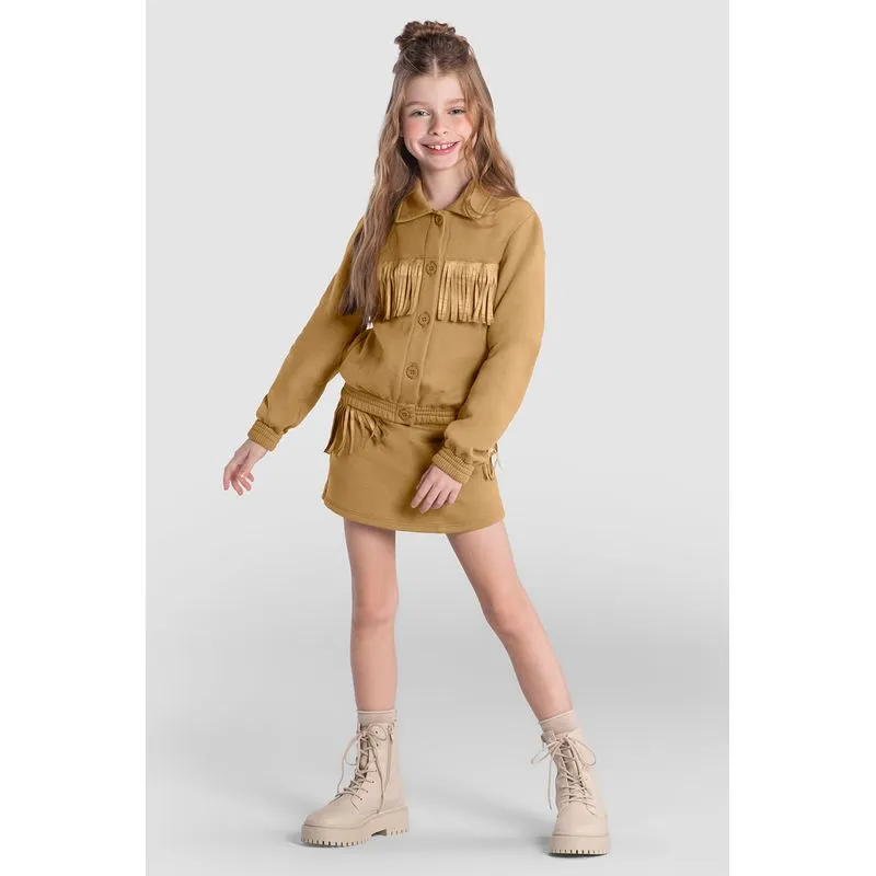 Conjunto infantil menina em moletom Brandili - 4