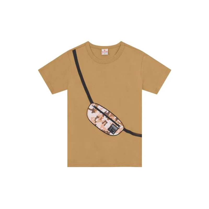 Camiseta infantil menino com aplique interativo de pochete Brandili - 10