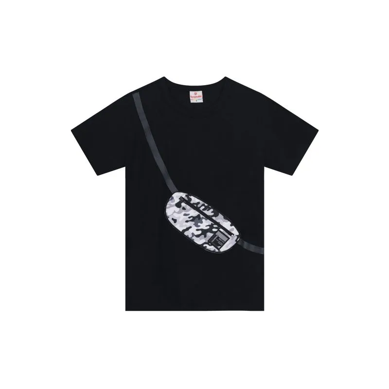 Camiseta infantil menino com aplique interativo de pochete Brandili - 8