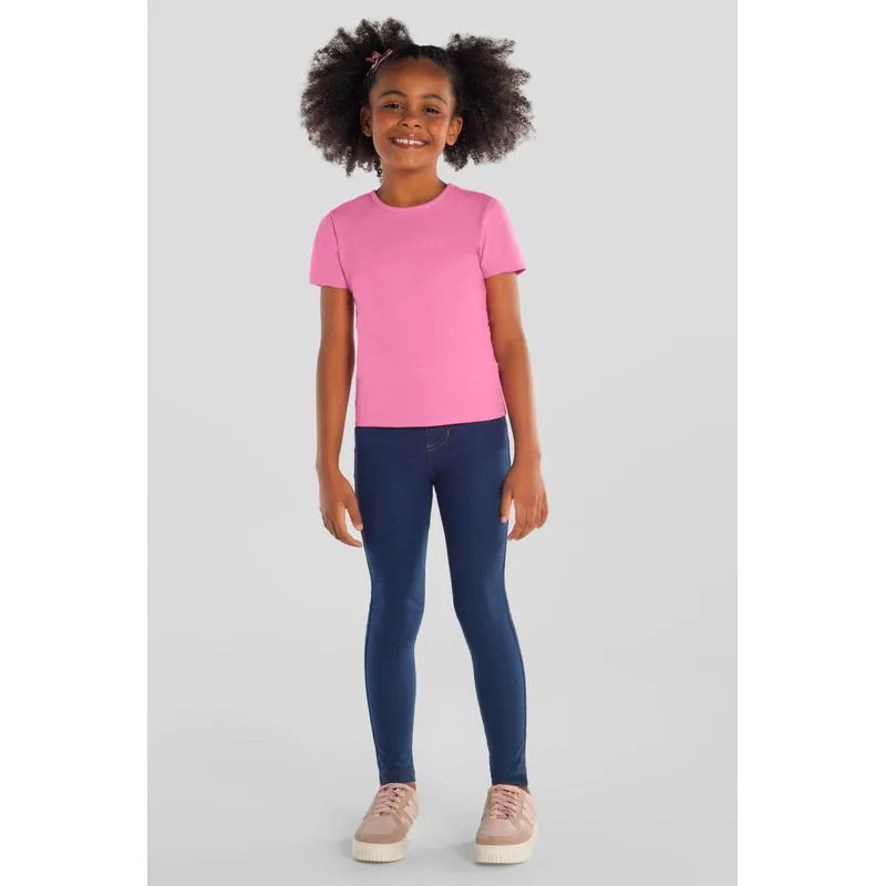 Calça legging infantil menina em cotton jeans Brandili - 2
