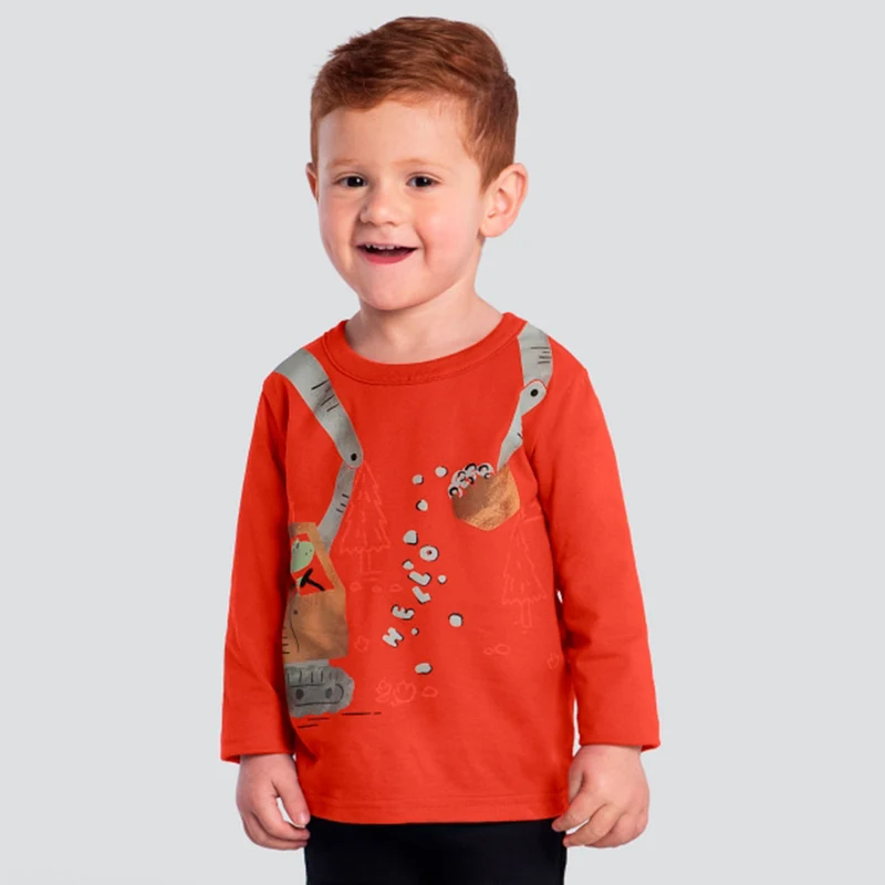 Camiseta Manga Longa Dino Vermelha Brandili - Masculina 03 / Menino