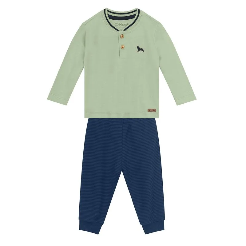 Conjunto bebê menino de cavalinho Mundi - G