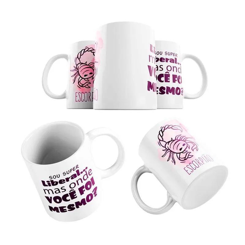 Caneca Cerâmica Engraçada Signo Escorpião Ciumenta Frase
