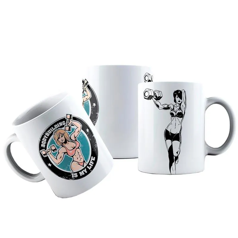Caneca Cerâmica Feminina Mulher Fitness Girl Power Academia