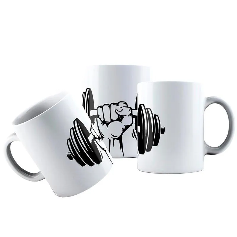 Caneca Cerâmica Halter Peso Livre Academia Determinação