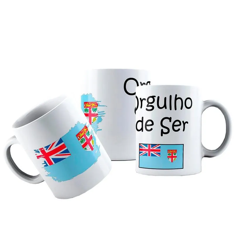 Caneca Cerâmica Bandeira Orgulho De Ser De Fiji