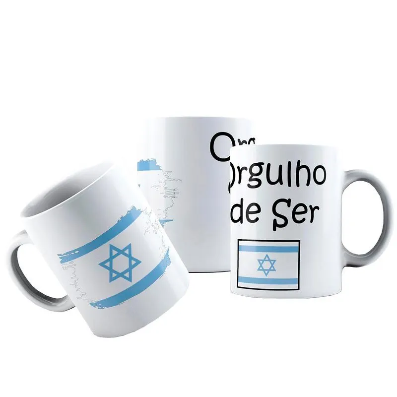 Caneca Cerâmica Bandeira Orgulho De Ser De Israel