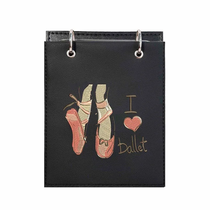 Bloco Bordado De Mesa Notas Eu Amo Ballet I Love Bale