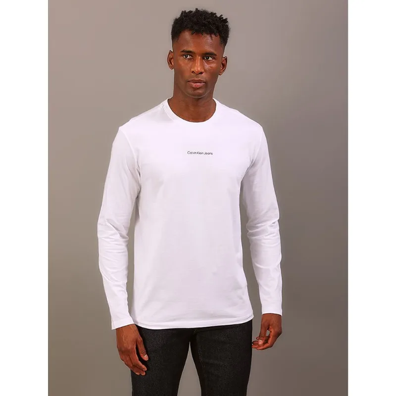 Camiseta Masculina Manga Longa Calvin Klein Jeans - Branco Camiseta Masculina Manga Longa Calvin Klein Jeans Branco Pp
