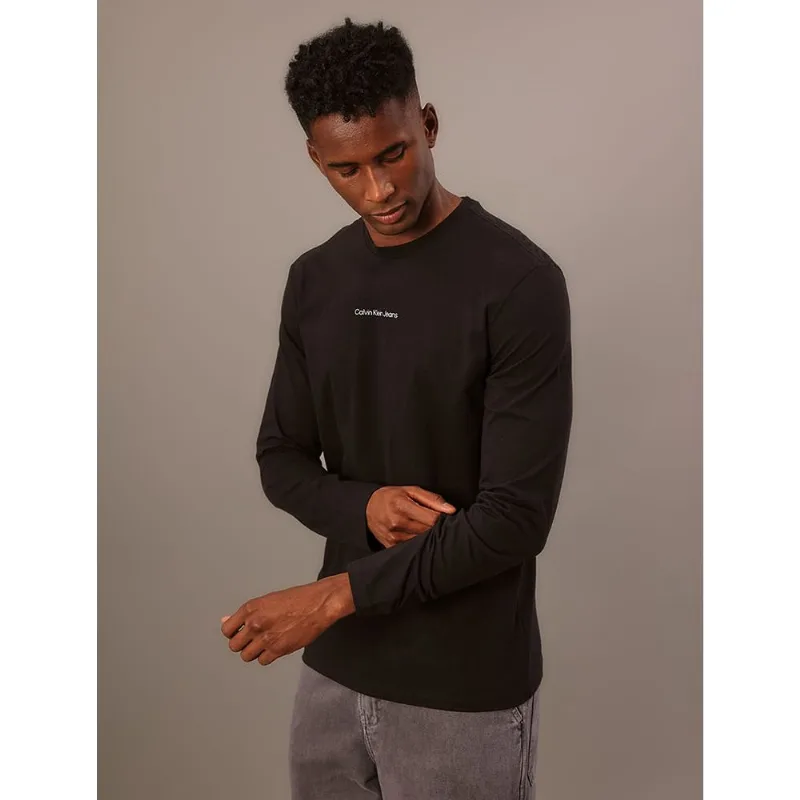 Camiseta Masculina Manga Longa Calvin Klein Jeans - Preto Camiseta Masculina Manga Longa Calvin Klein Jeans Preto Pp
