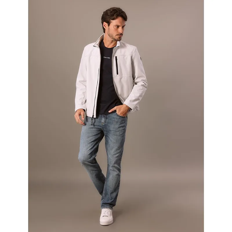 Jaqueta Calvin Klein Basic Flat Fleece - Branco Jaqueta Calvin Klein Basic Flat Fleece Branco m