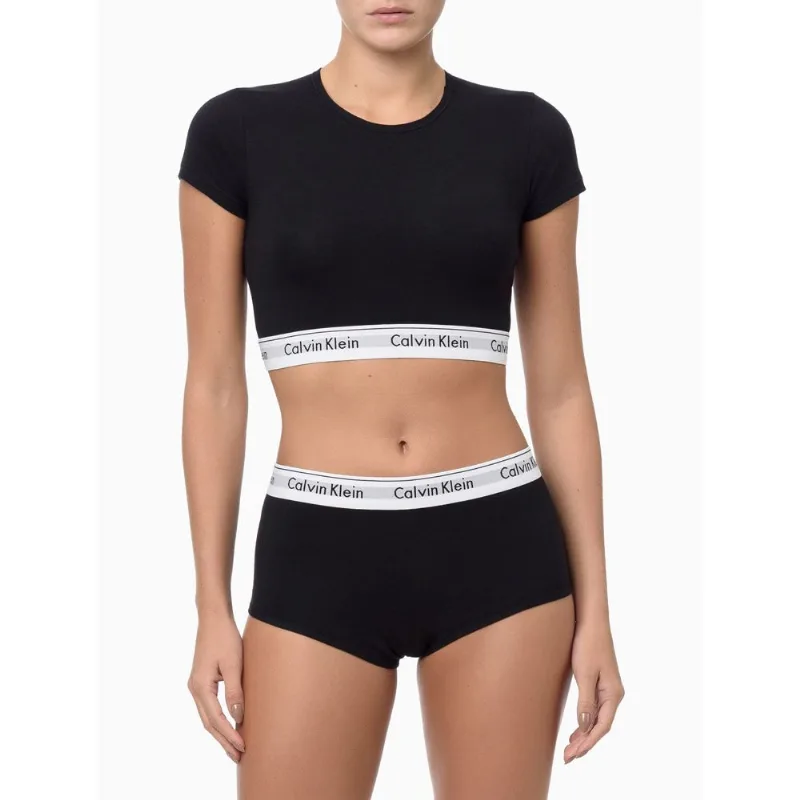Top Feminino Manga Curta Modern Cotton Calvin Klein - Preto Top Feminino Manga Curta Modern Cotton Calvin Klein Preto s