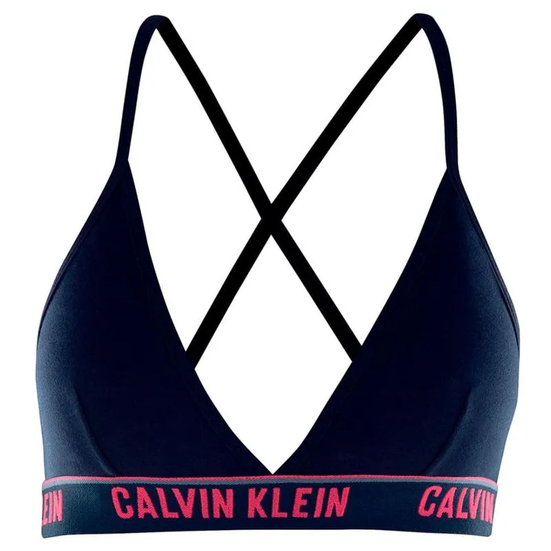 Top Triângulo Calvin Klein Feminino Cotton Liso Conforto Azul Marinho M