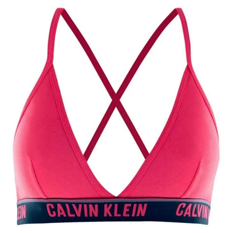Top Triângulo Calvin Klein Feminino Cotton Liso Conforto Rosa Pink M