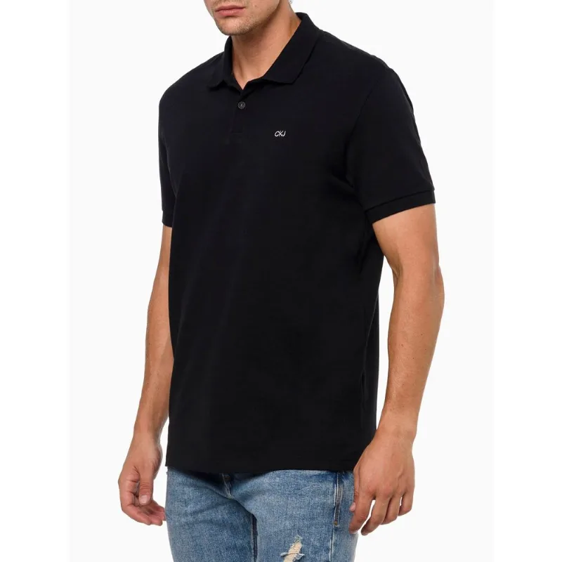 Polo Masculina Logo Bordado Calvin Klein Jeans - Preto Polo Masculina Logo Bordado Calvin Klein Jeans Preto g