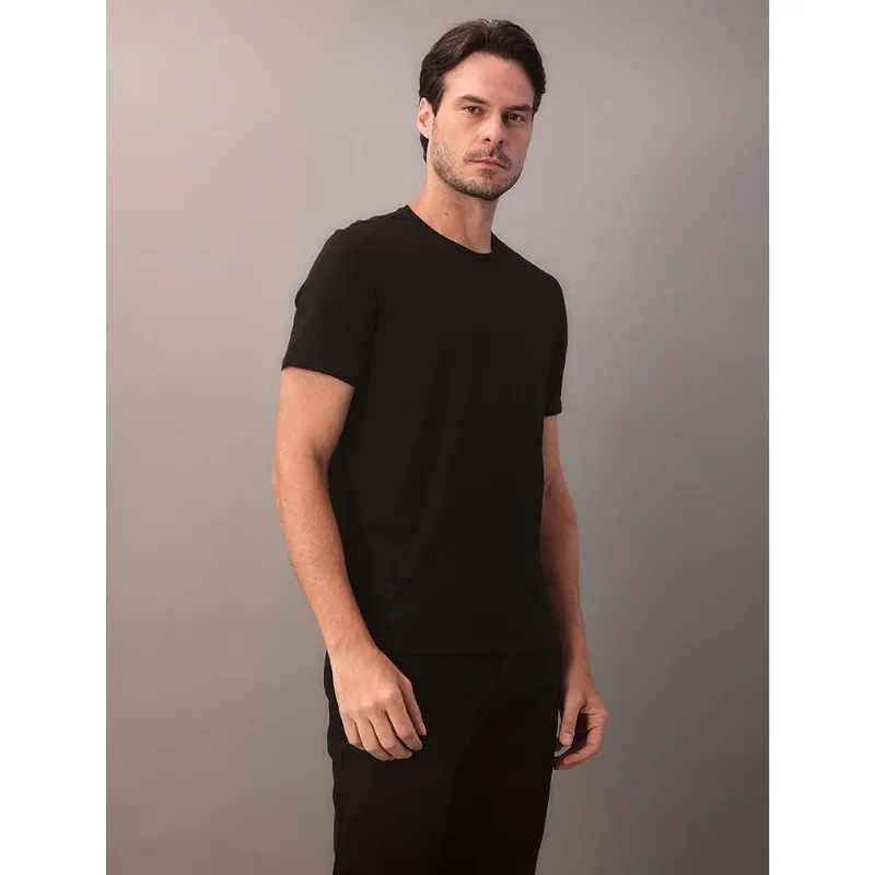 Camiseta Masculina Gola Careca Solid Liquid - Preto Camiseta Masculina Gola Careca Solid Liquid Preto Gg