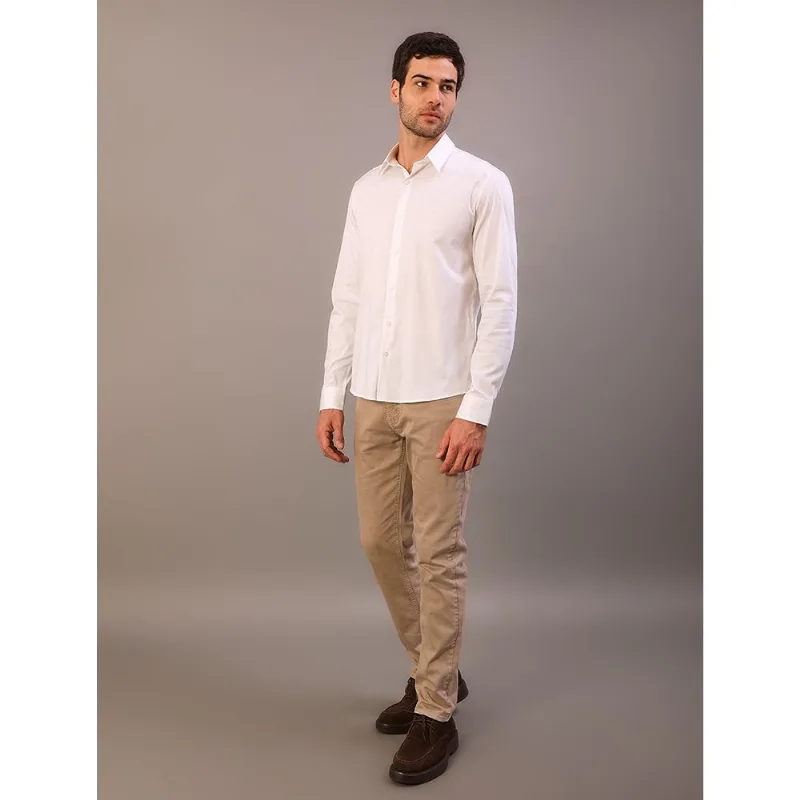 Camisa Masculina Manga Longa Slim Básica - Branco Camisa Masculina Manga Longa Slim Básica Branco 1
