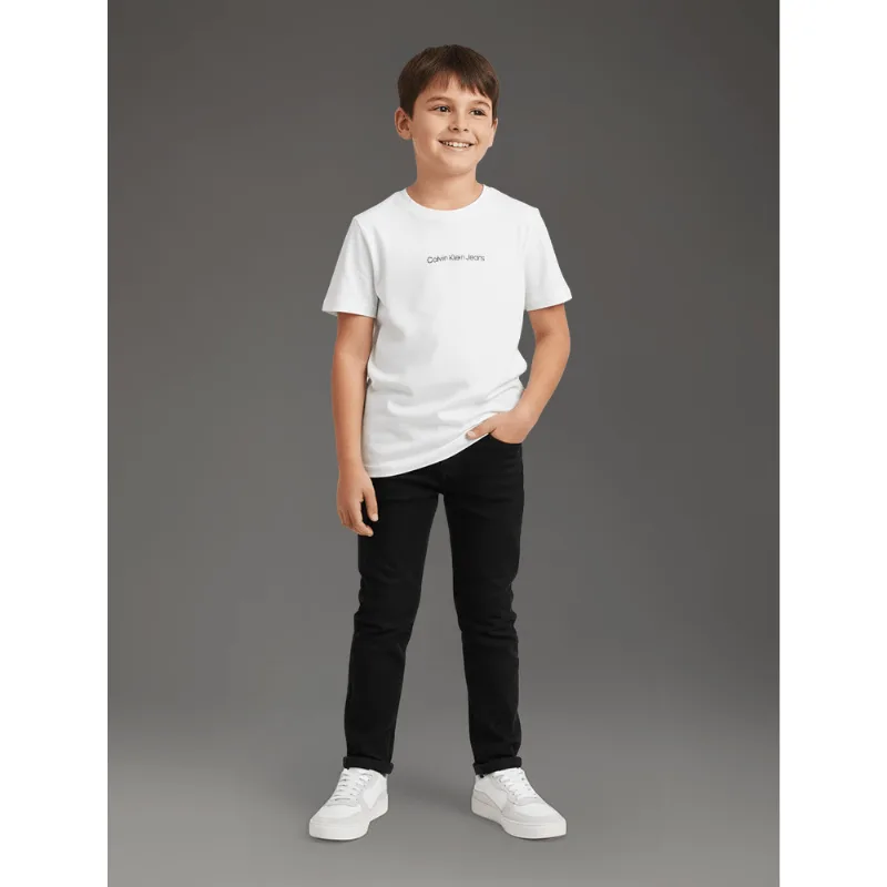 Camiseta Menino Logo Centralizado Calvin Klein Jeans - Branco 2 Camiseta Menino Logo Centralizado Calvin Klein Jeans Branco 2 8