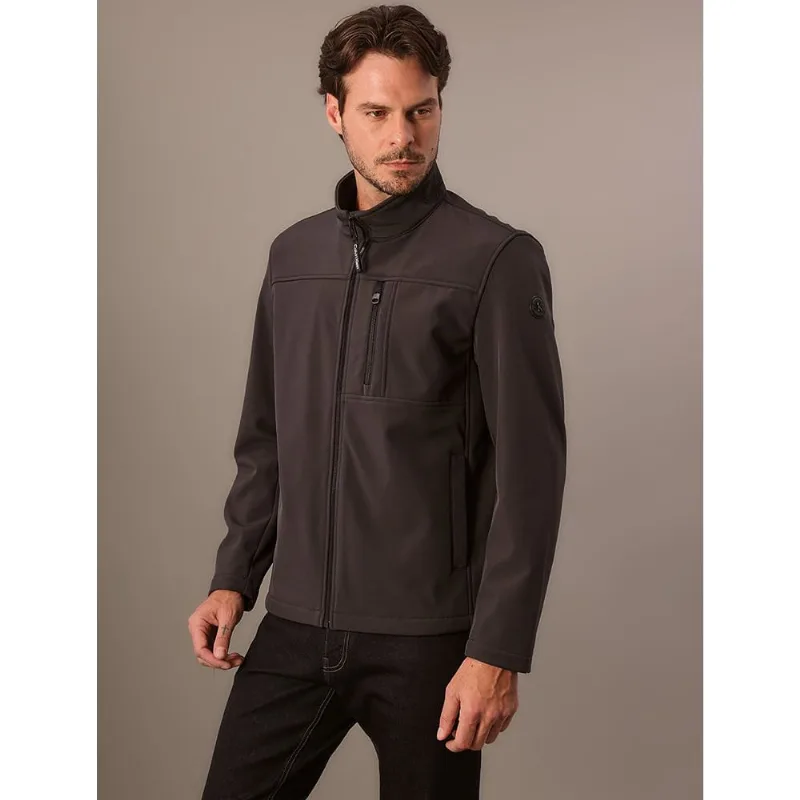 Jaqueta Calvin Klein Basic Flat Fleece - Chumbo Jaqueta Calvin Klein Basic Flat Fleece Chumbo p