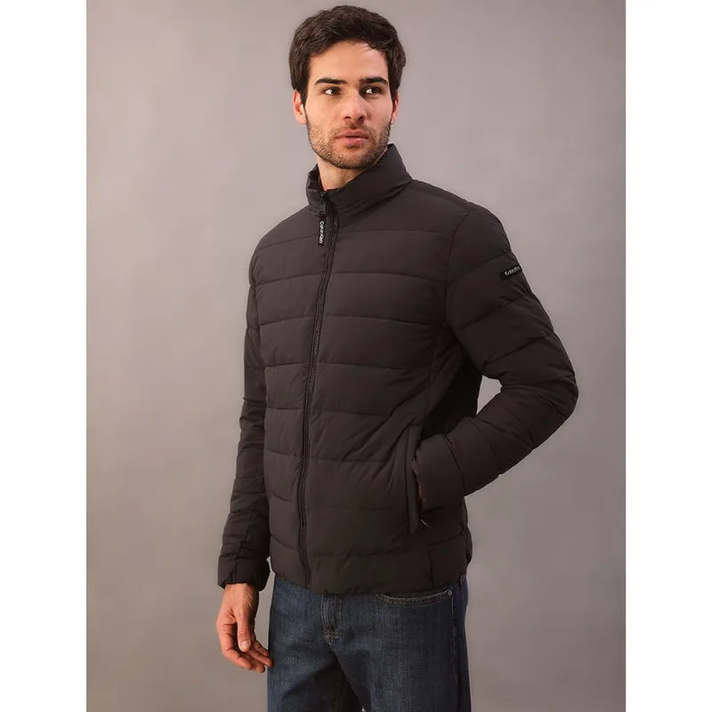 Jaqueta Matelassê Calvin Klein Com Zíper Sorona - Chumbo Jaqueta Matelassê Calvin Klein Com Zíper Sorona Chumbo p