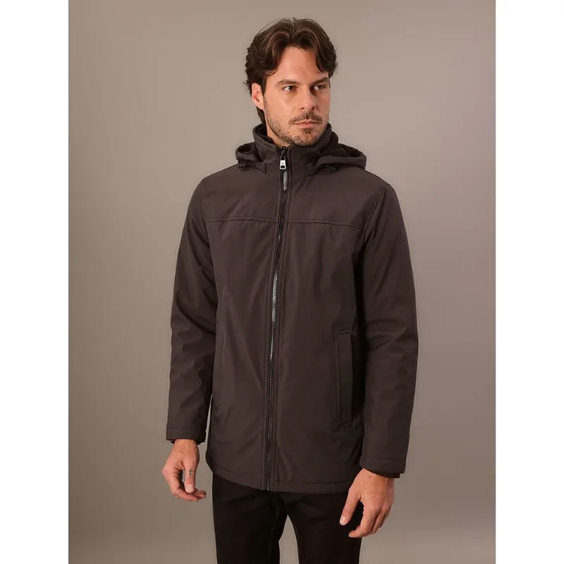 Jaqueta Masculina Com Capuz Calvin Klein Jeans - Chumbo Jaqueta Masculina Com Capuz Calvin Klein Jeans Chumbo p