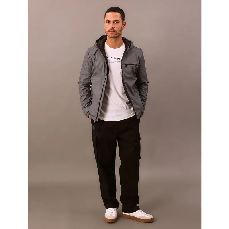 Jaqueta Masculina Calvin Klein Jeans Capuz - Cinza Claro Jaqueta Masculina Calvin Klein Jeans Capuz Cinza Claro m
