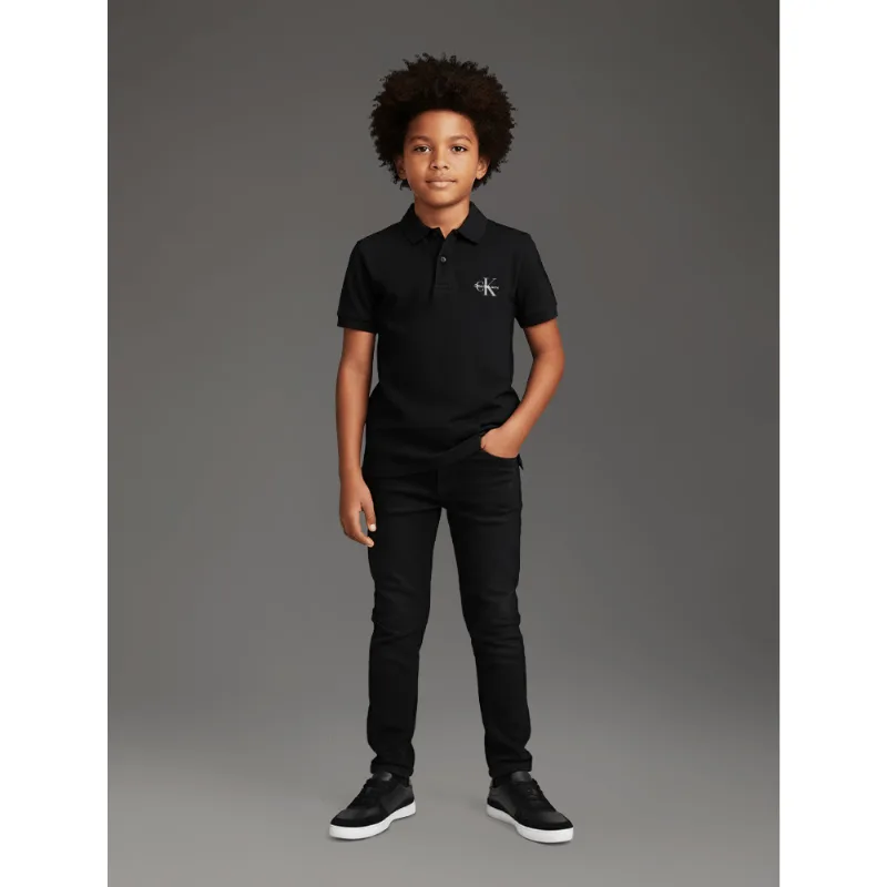 Polo Menino Logo Re Issue Calvin Klein Jeans - Preto Polo Menino Logo Re Issue Calvin Klein Jeans Preto 4