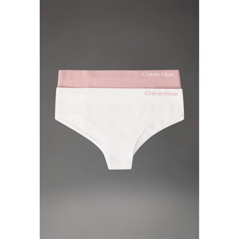 Kit 2 Calcinhas Menina Sem Costura Calvin Klein Underwear - Branco + Rosa Claro Kit 2 Calcinhas Menina Sem Costura Calvin Klein Underwear Branco + Rosa Claro 10/12