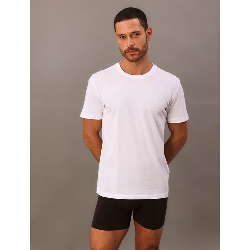 Kit 2 Camisetas Crew-Neck - Branco 2 Kit 2 Camisetas Crew-Neck Branco 2 p